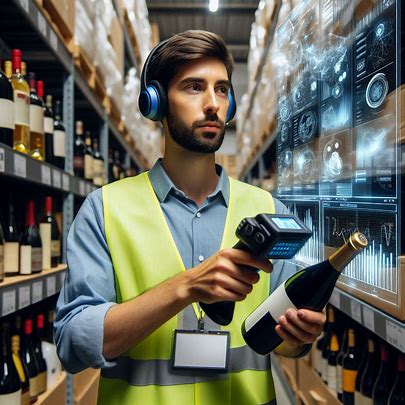 scanning a bottle of wine